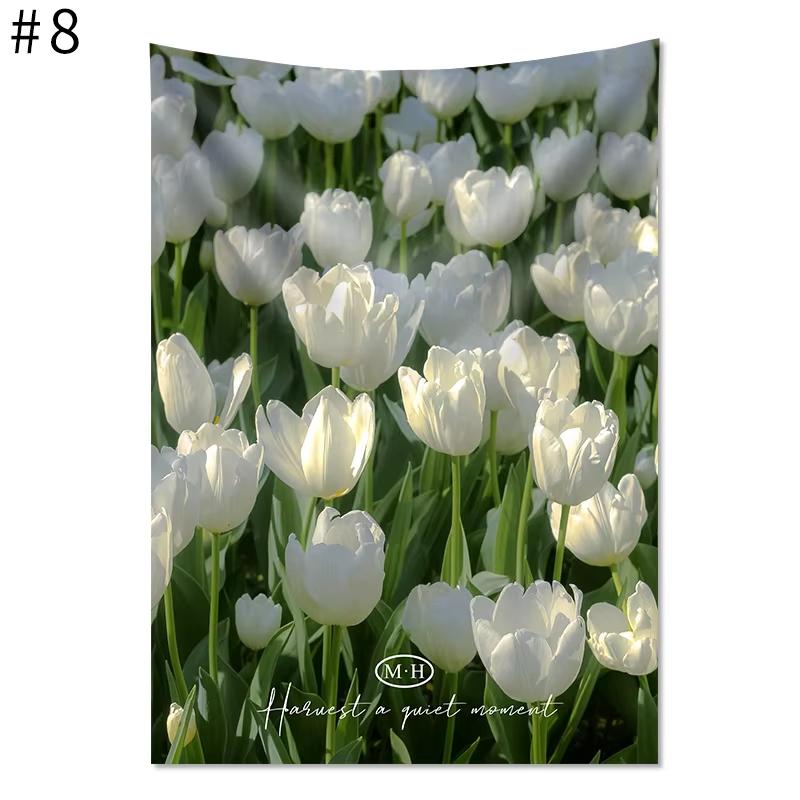 JIT Tulip Floral Tapestry Set Aesthetic NatureInspired Wall Decor Premium Durable Home Bedroom Living Room Essential for Serene