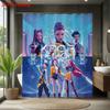 1pc K-Pop Demon Hunters Print Waterproof Shower Bathroom Partition Privacy Hanging Curtain with 12 Hooks Easy Installation