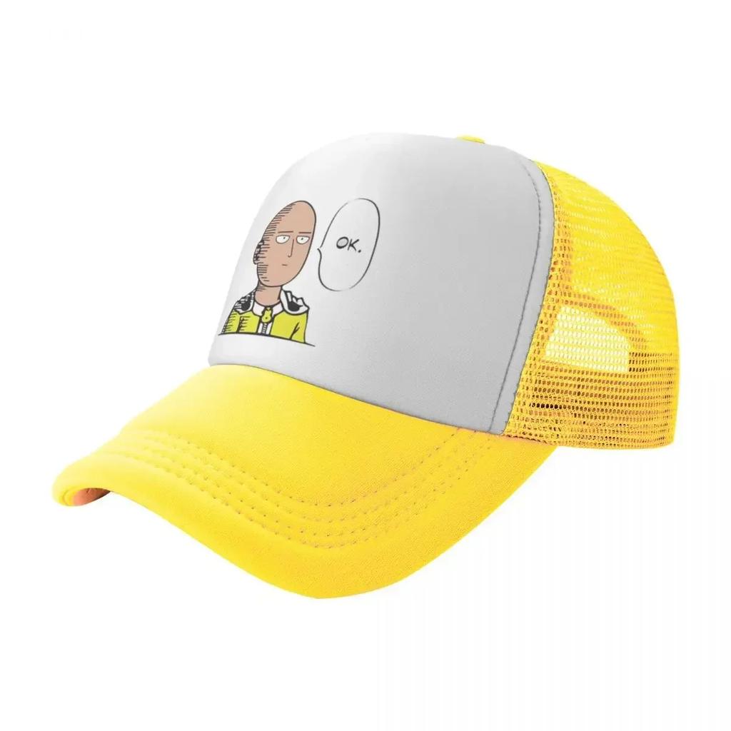 OK ONE PUNCHUnisex Travel Mesh Baseball Caps Unisex Highend FeUnisex Beach Sunscreen Hat Hip Hop Trucker Cap