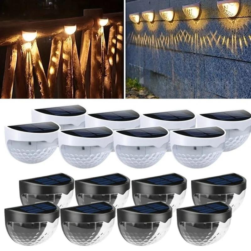 Solar-Zaunlicht Außen Wasserdichte Wandleuchten Garten Energie Licht Lichterkette Dekoration LED für Garten Stufe Terrasse Treppen 1-24 Stück