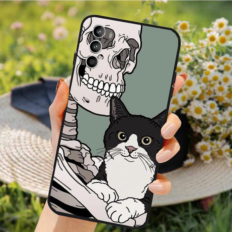 Skeleton Cat Phone Case For Motorola Edge 50 40 Pro 50 40 30 Ultra Neo Fusion Moto G84 G54 G85 G62 G53 G72 Funda