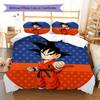 Son Goku Pattern Bedding,Quilt Set Quilt Cover Pillowcase Home Birthday Gift (1 * Duvet Cover + 2 * Pillowcase, Without Core)