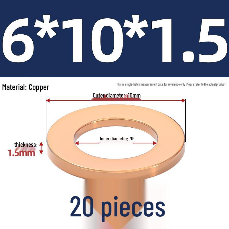 National Standard Red Copper Gasket Seal Ring and Flat Washer M3-M60mm for Marine Instruments