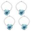 4Pcs Curtain Tiebacks Magnetic Curtain Holdback with Elastic Cord No Drill Window Decor Home Decor Flower Pearl Curtain Buckles