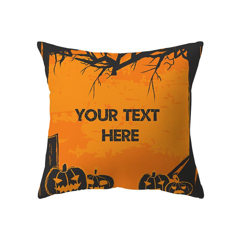 Halloween Theme Horror Pumpkin Wizard Print Pattern Cushion Cover Home Living Room Sofa Decoration Pillow Pillow Cover
