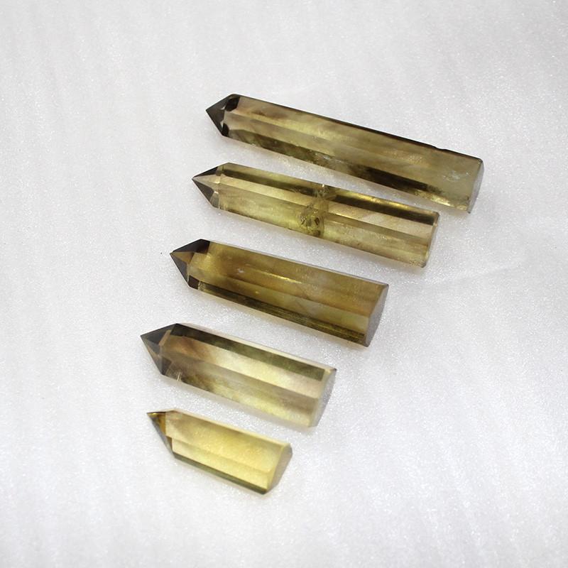 Citrine Natural Smokey Quartz Obelisk Crystal Wand Point Healing Decor Home