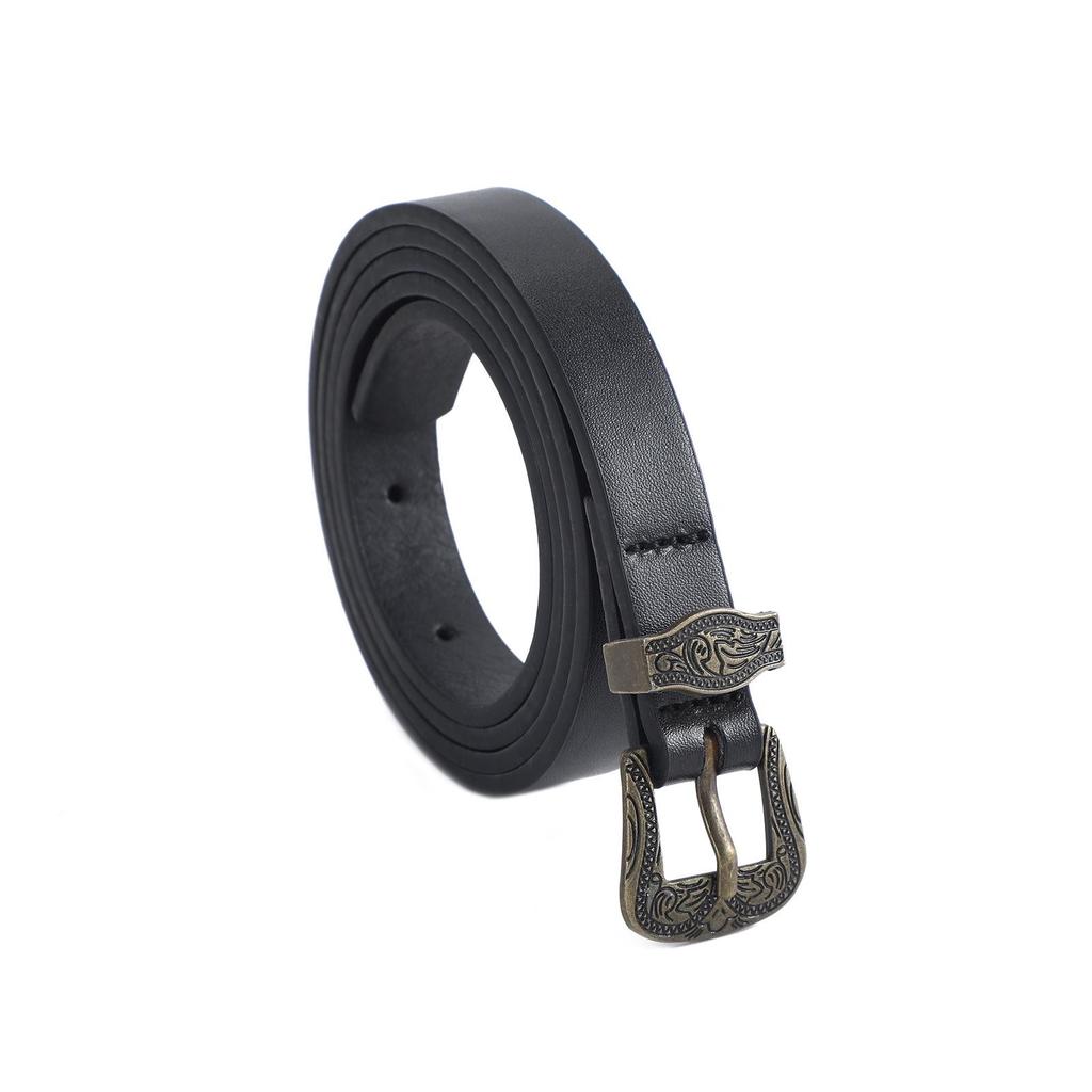 Women's Retro Leather Belt with Alloy Buckle - Versatile Fashion Waistband for Jeans