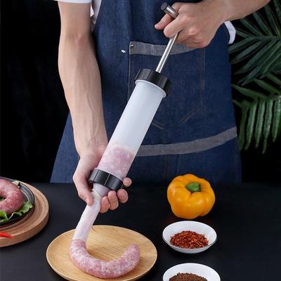 Fast Manual Sausage Machine Funnel Nozzle Homemade Sausage Stuffer Syringe Gadgets Meat Filler Injector Kitchen Tools