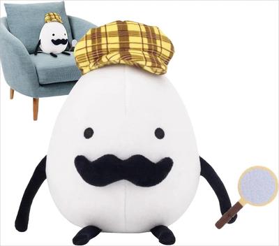 Detektiv Ei Plüschtier, 22cm Cartoon-Hut Detektiv-Form Ei Plüschtier, Weiches Plüschkissen Spielzeug, Spieleliebhaber, Dekorativ und Niedlich für Sofa, Schlafzimmer,