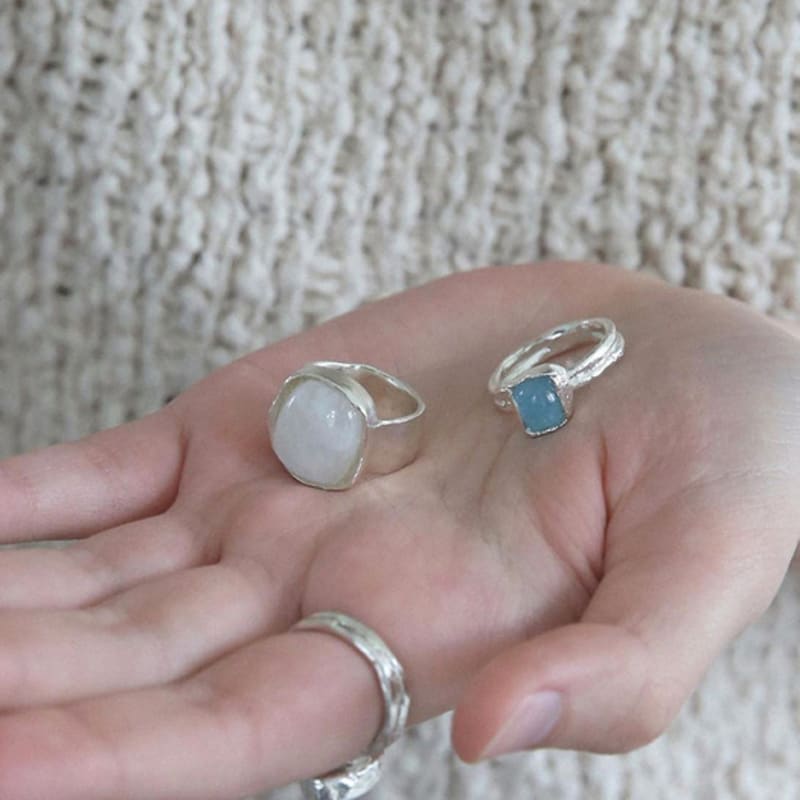 REINDEER THE RAW RING 01-MOONSTONE