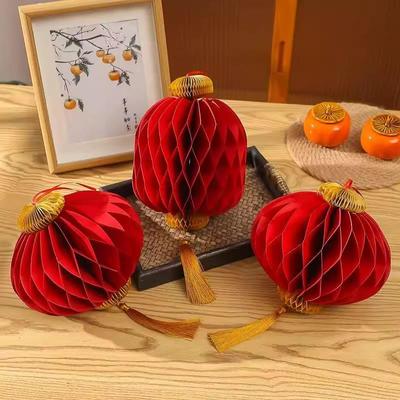 2026 Chinese New Year Honeycomb Ball & Lantern Decorations for Room, Door, and Wall