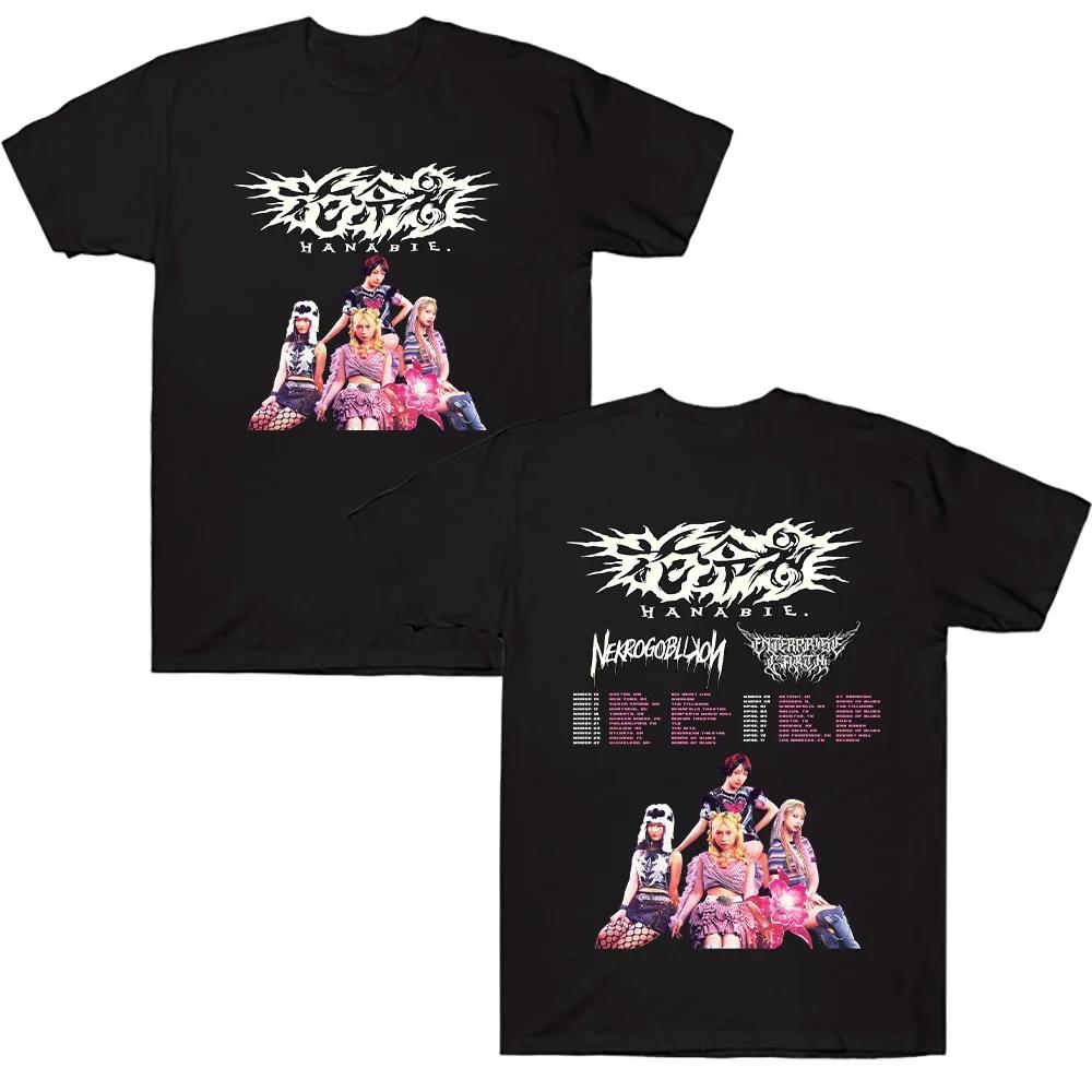 Hanabie 2026 Tour Tee Shirt Hanabie Girl Group Metal Merch T Shirt Men Women Retro Cartoon Aesthetic Tshirt Casual Top S