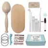 Elliptical Darning Tool Set Beechwood Craft Knitting Repair Kit for Garment Mending | Complete Accessory Set