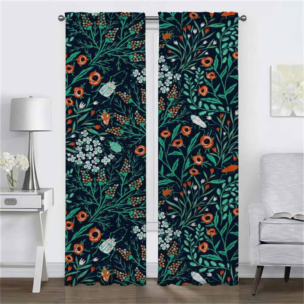 Malovaný design Zatemňovací závěs do pokoje 2 panely Závěsy Dětský pokoj Halloweenská dekorace Stínidla Domácí interiérové závěsy Obývací