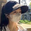 Sun Hat Adjustable Back Buckle Extended Brim Hollow Top Design Ponytail Hat Summer Outdoor Activities Sun Protection Hat