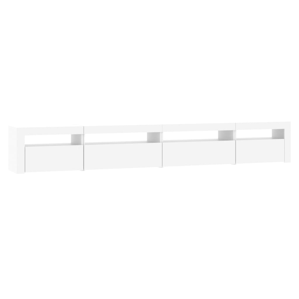 vidaXL TV Cabinet with LED Lights White 270x35x40 Cm