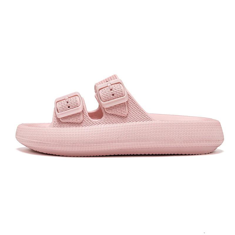 Comemore Thick Platform Sandals Beach Shoes Bathroom Slipper Soft Men Flat Slides Women Slippers Adjustable Buckle Oversized 47