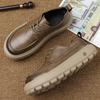 Stylish Thick Bottom Designers Genuine Leather Shoes Walking Slip-on Oxford Shoes New Men Casual Leather Business Tooling Shoes