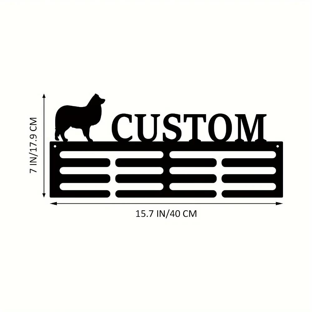 

12 Slot Metal Wall Sculpture Dog Medal Holder Unique Art Deco Style for Living Room