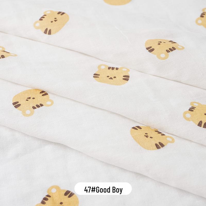 100% Cotton Double Layer Gauze Fabric: Cartoon Baby Pajamas, Drool Bibs, Bath Towels, Fabric Remnants.