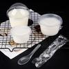 100pcs Leakproof Disposable Cups with Flat Lids Clear Pudding Bowl Ice Cream Container  Party Use