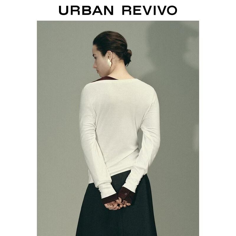 UR 2026 Spring Women's Chain Embroidered Beaded T-Shirt