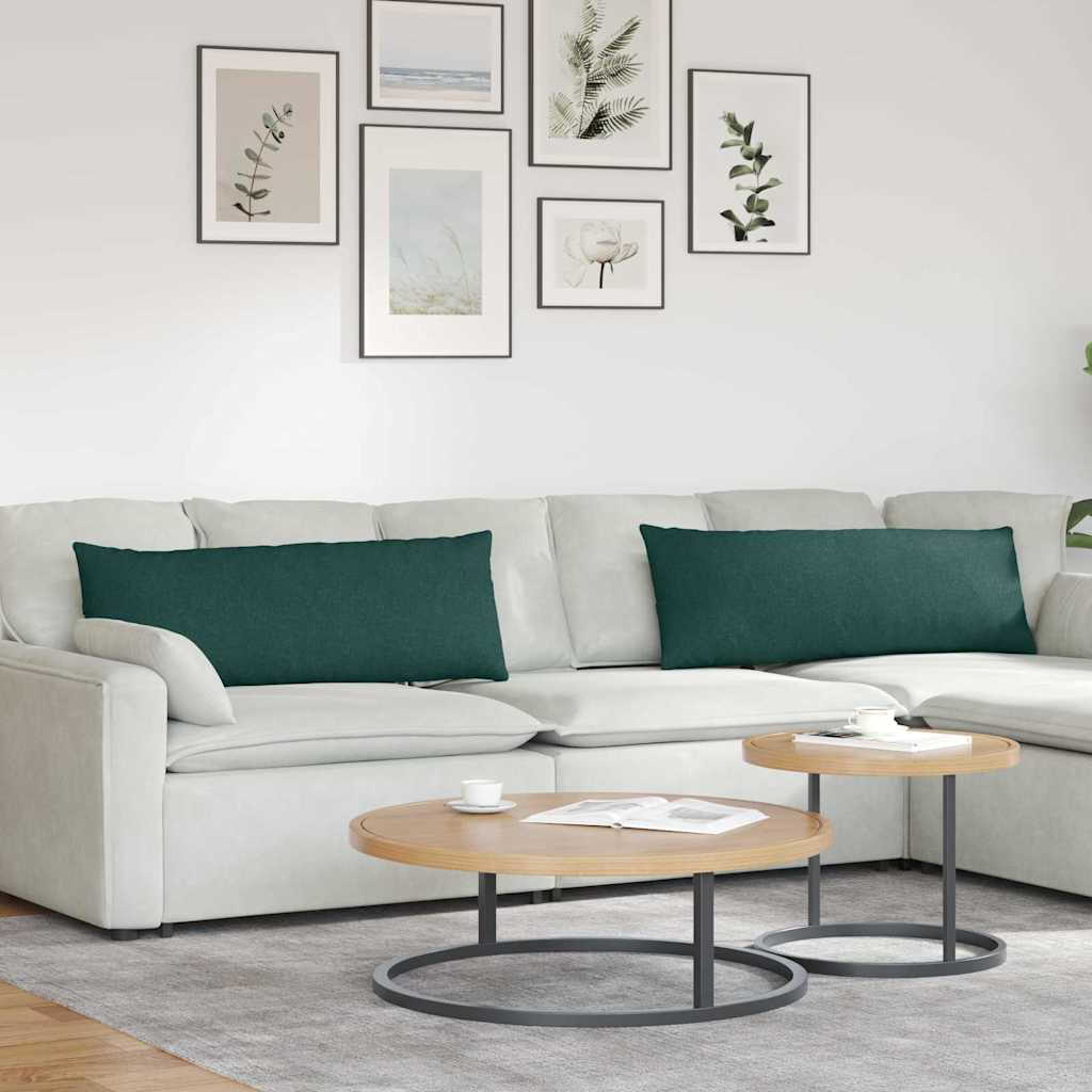 Sofa Cushions 2 Pcs Dark Green 120 X 40 Cm Fabric