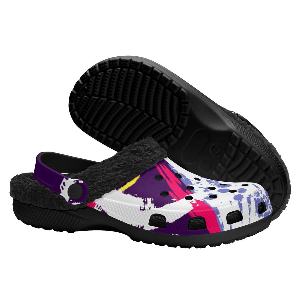 1 Paar Comfort Pluche Gevoerde EVA Klompen Voor Heren Dames Knusse Instappers Winter Warme Schoenen Lichtgewicht Voor Binnen Buiten Gebruik