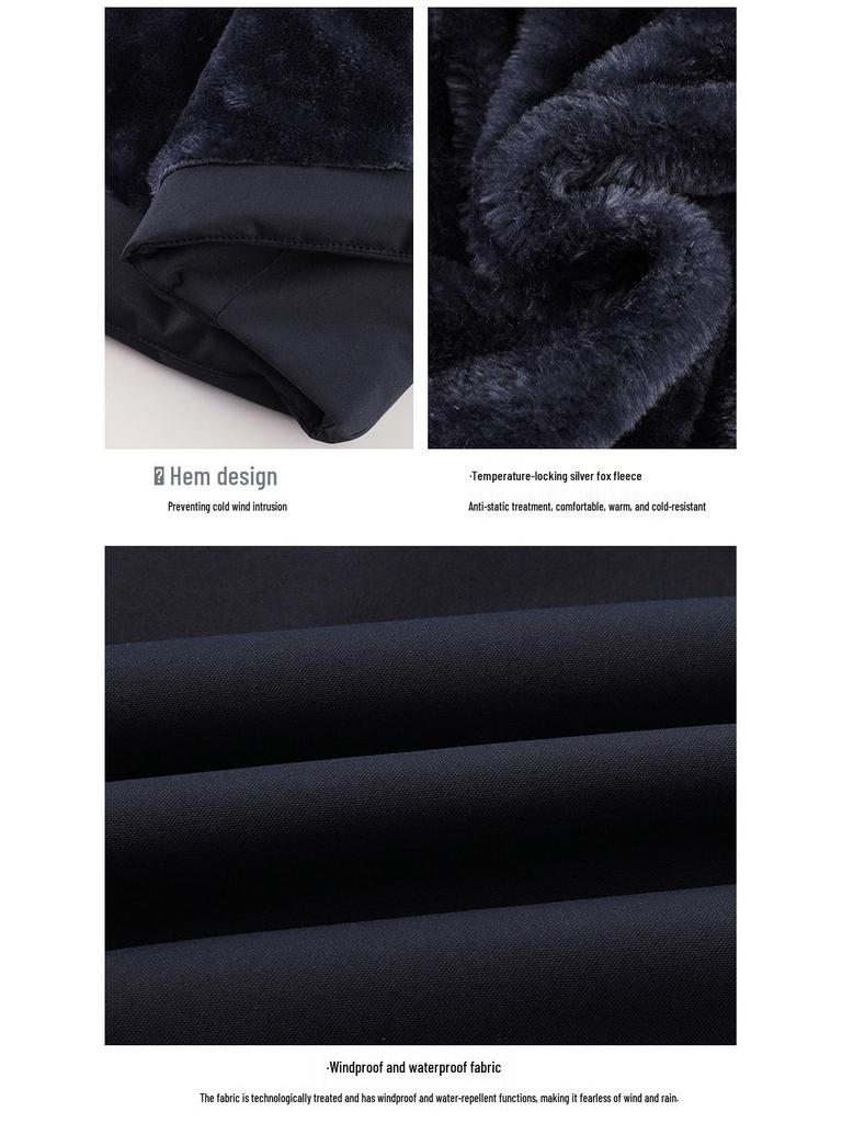 Men's 2025 Fleece-Lined Hooded Cotton Jacket: Windproof, Waterproof, Casual Outerwear