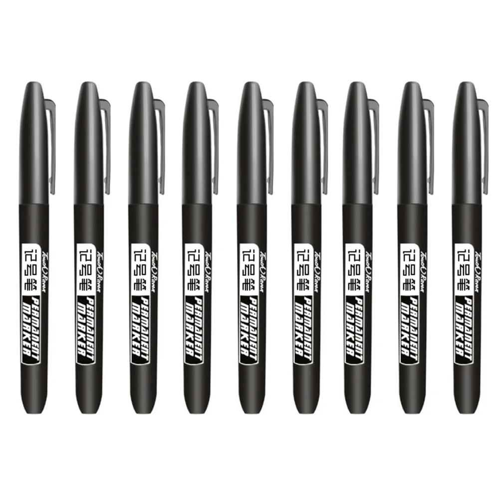 

9 Pcs/Set Permanent Marker Pen Fine Point Waterproof Ink Thin Nib Crude Nib Black Blue Red Ink 1.5mm Fine Color Marker Pens