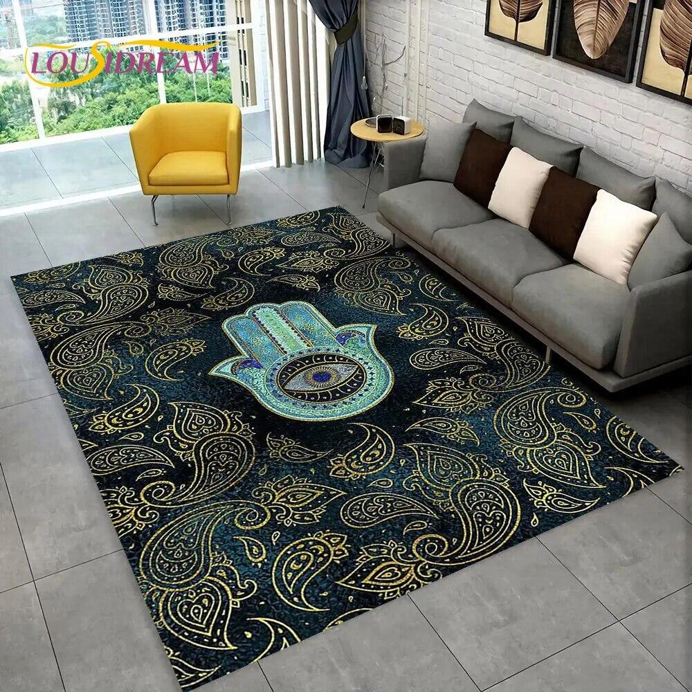 Nazar Evil Eye Tree of Life Area Rug,Carpet for Home Living Room Bedroom Sofa Doormat Kitchen Decor,kids Play Non-slip Floor Mat