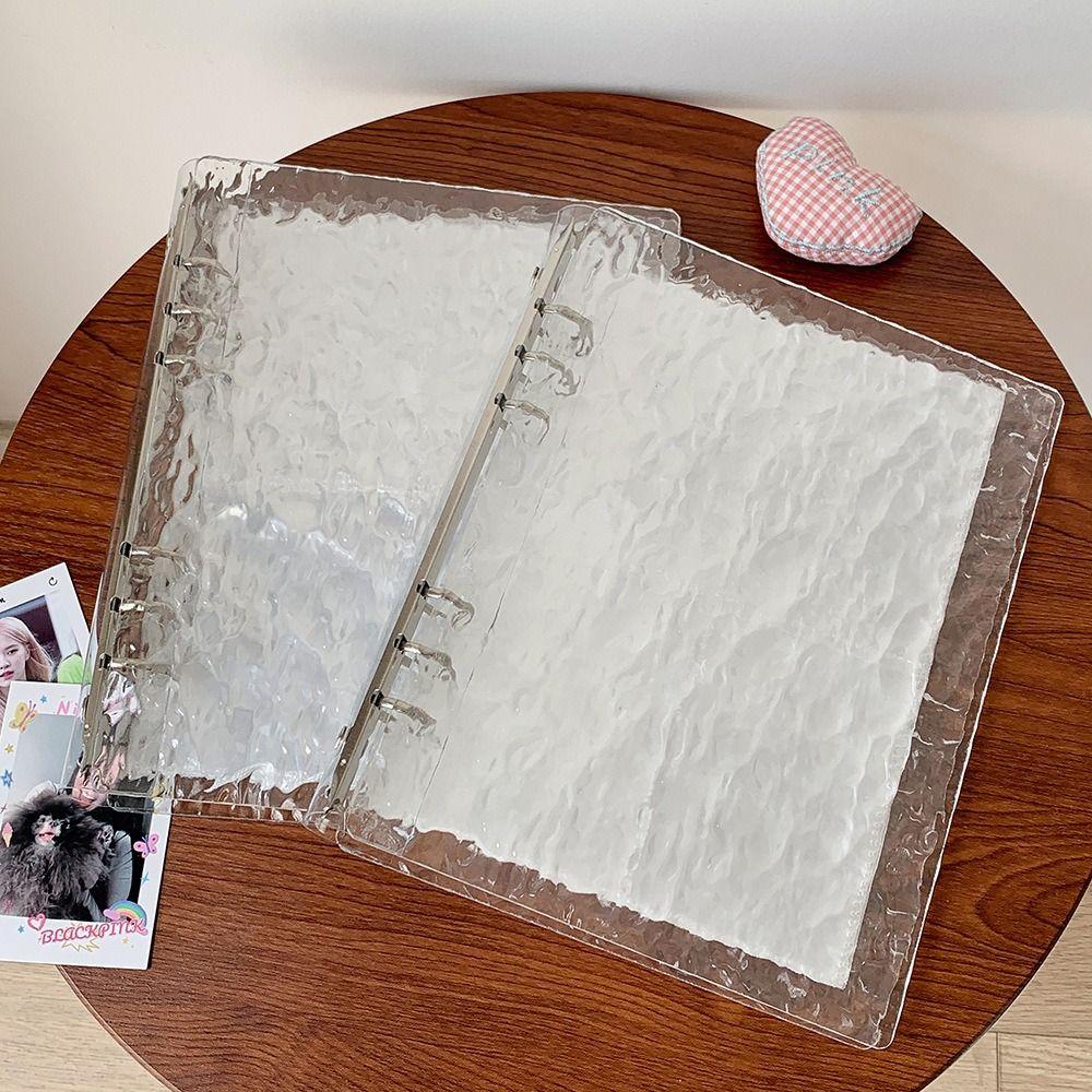 Einfacher A5/A8 Fotokartenhalter Loseblatt-Design Wasserwellen Idol-Kartensammlung Ordner Transparentes Fotoalbum