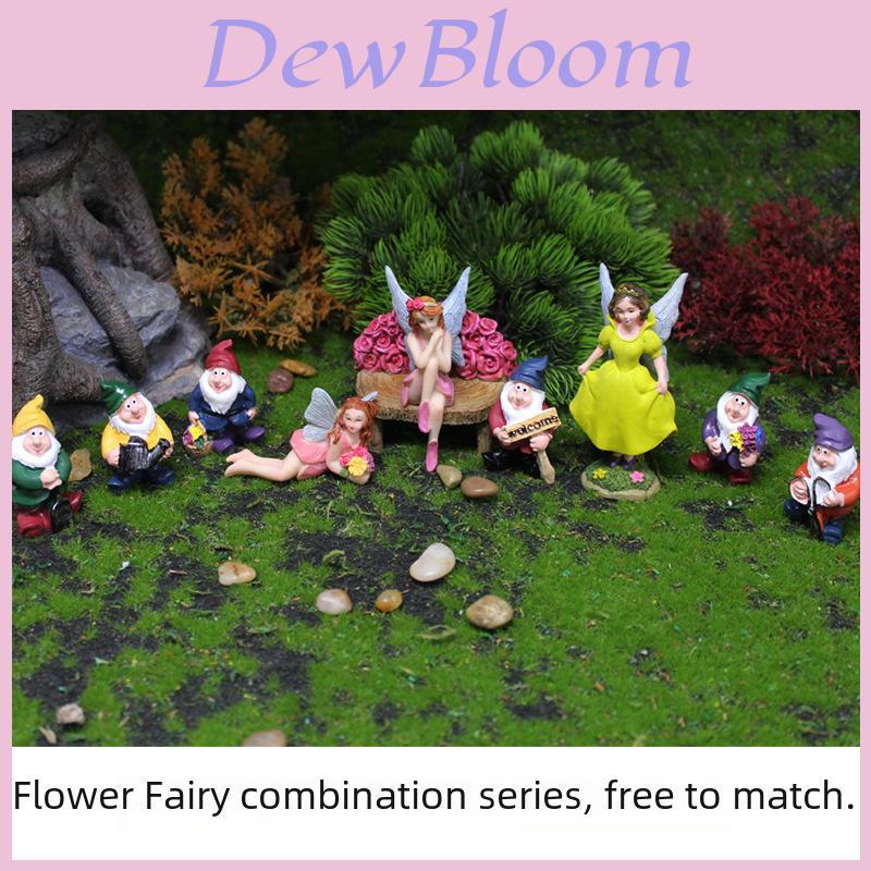 Flower Fairy Creative Miniature Resin Garden Scene With Fairy And Dwarf Decor For Gifts And Parties