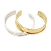 18K Genuine Gold Wide Open Bangle Pure Copper Simple Bracelet Base  for Women