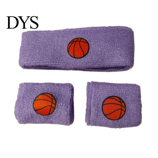 Sports Headband 1 Set Kids Wristband Ball Embroidery Stretch Breathable High Elasticity Sweat Absorbing Boys Girls Knitted Basketball Volleyball Wrist