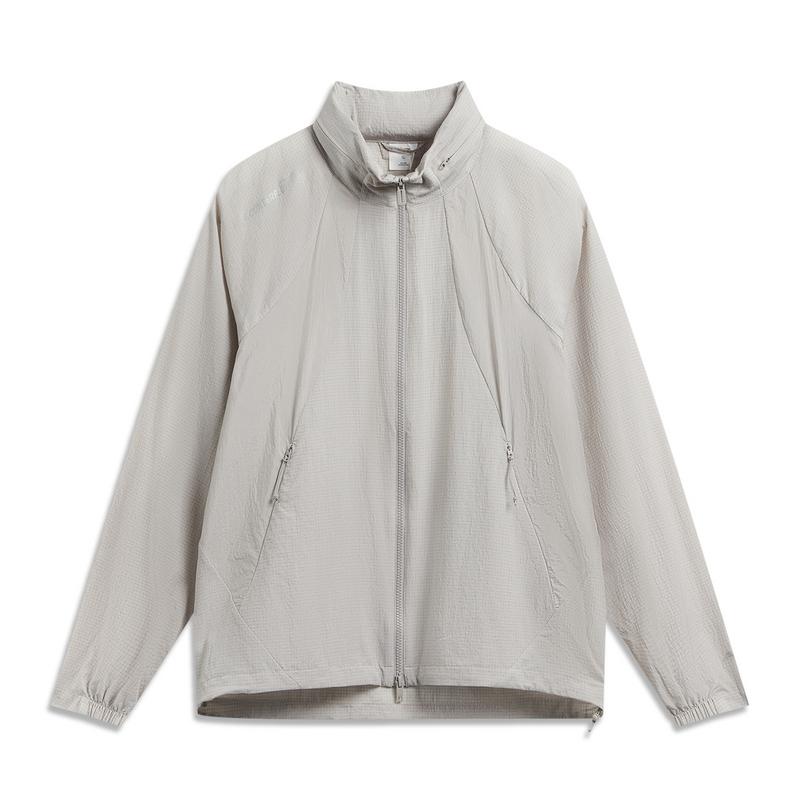 Li Ning Outdoor CF Lightweight Water-Resistant Breathable Reflective Windbreaker Jacket Unisex jackets Smoke-Gray AFDW217-4