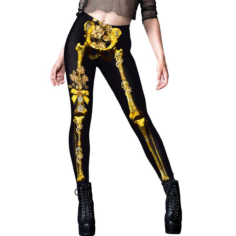 Women's Halloween Carnival Night Dark Pattern Printed Skinny Fitness Leggings Women's