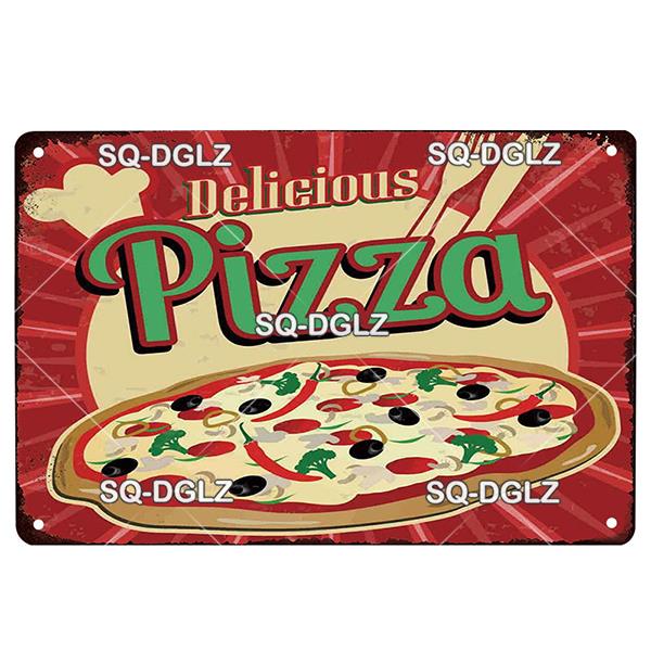 Italienische Pizza Vintage Metallschild Blechschild Vintage Dekoration Man Cave Plakette Hauswanddekoration Bar Schild Heimdekoration Poster