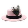British Style Peacock Feather Classic Retro Woolen Flat Hat Big Eaves Hat Season Men And Women Couple Hat