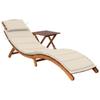Day and Night - Day and Night Garden Lounger with Table and Cushion In Solid Acacia Wood