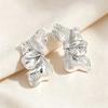 Exaggerated Floral Stud Earrings: Elegant 3D Metal Design, European & American Style, Chic & Luxurious for Women