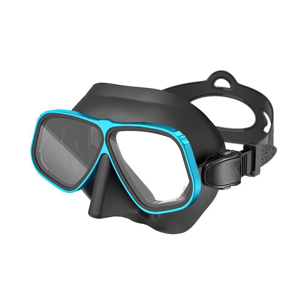 Hot Selling Double Lens Anti-Fog Free Diving Mask Tempered Glass Myopia Lenses Aluminum Alloy Frame Liquid Silicone Spearfishing