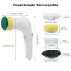 Handheld Electric Cleaning Brush 5 In 1  Heads Cordless Portable Cleaning Brush Handheld Scrubber Suitable for Bathroom Kitchen