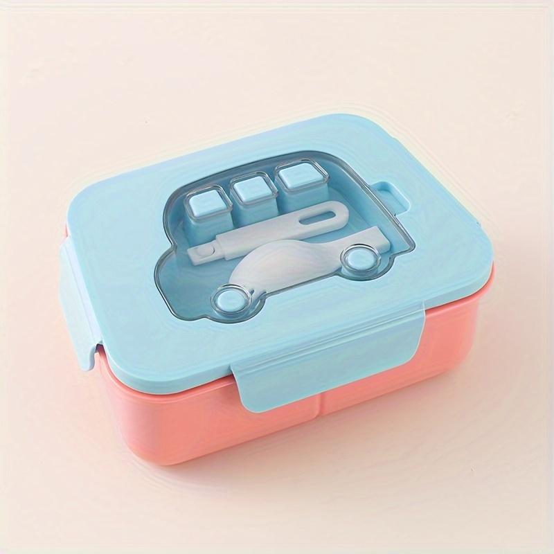 Colorful Youngsters' Lunch Box with Car Design - Leak-Proof, Durable Plastic, Microwave Safe,Food Storage Container for School