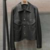 Abrigo de Bicicleta Marrón de Gama Alta para Mujer, Ropa Exterior de Cuero PU, Conjunto de Botones, Moda Femenina Primavera Otoño, Chaqueta Corta Fina para Mujer