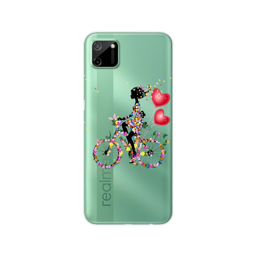 För Realme C11 2021 2020 Fodral TPU Silicon Back Cover Telefonfodral För OPPO RealmeC11 C 11 Soft Fodral RMX3231 RMX2185 stötfångare 6,5 tum