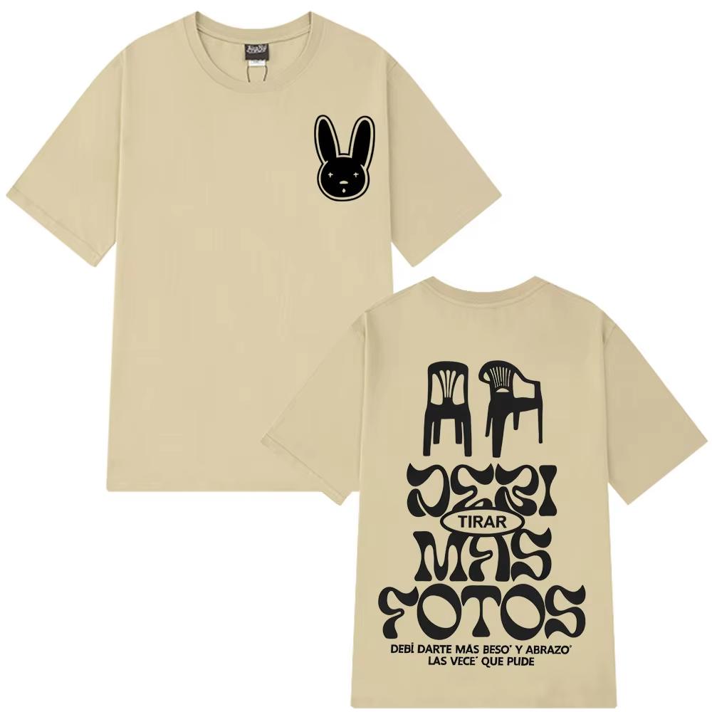 Rapper Bad Bunny Tour Merchandise T-shirts Mannen Vrouwen Mode Hip Hop T-shirts Zomer Korte Mouw T-shirts Fan Cadeaus