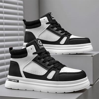 Men's Casual Shoes Four Seasons New High-top Breathable Soft Sole Non-slip Outdoor Walking Shoes Youth Joker Sports Board Shoes