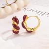 Red Twist Winter New Year High-End Earrings for Women - 2026 Popular Style