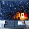 Sněží Noční scéna Tapiserie Vánoční osvětlení Oheň Nástěnný závěs Psychedelické Lesní saně Plavé Pozadí Domácí Dekor
